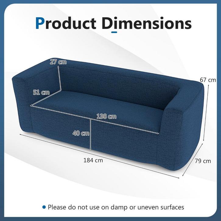 LIVSK Dubbele Opblaasbare Bank - Afneembare Wasbare Hoes - A, Kinderen en Baby's, Kinderstoelen, Nieuw, Verzenden