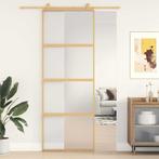 vidaXL Schuifdeur 76x205 cm mat ESG-glas en aluminium, Doe-het-zelf en Verbouw, Deuren en Horren, Verzenden, Nieuw