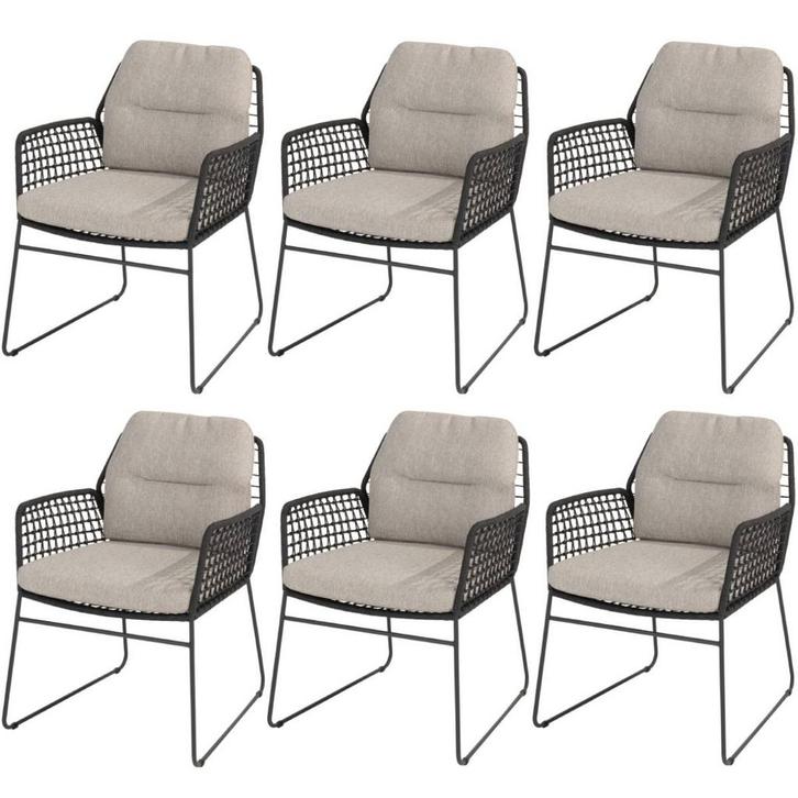 Rhodos dining tuinstoel antraciet Taste 4SO set van 6, Tuin en Terras, Tuinstoelen, Nieuw, Ophalen of Verzenden