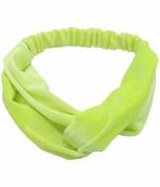 Haarband Twist Velvet Neon Geel, Nieuw