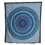 Authentiek Mandala Wandkleed Katoen Blauw/Paars met Bloemen, Huis en Inrichting, Woonaccessoires | Wanddecoraties, Nieuw, Verzenden