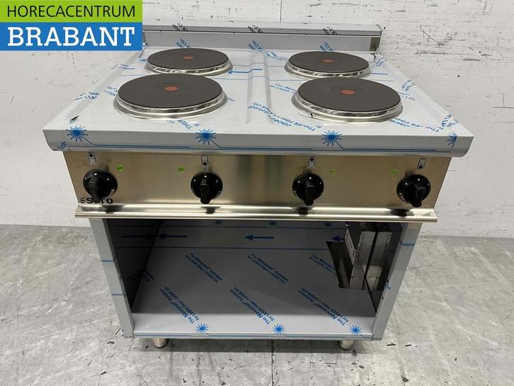 RVS Saro 4 pits elektrisch fornuis 80 cm 400V Horeca, Zakelijke goederen, Horeca | Keukenapparatuur, Nieuw zonder verpakking, Ophalen of Verzenden