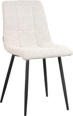 2dekans | LABEL51 Juul Eetkamerstoel - Wit - Stof - Zwart, Ophalen of Verzenden, Zo goed als nieuw, Wit