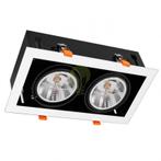 Rechthoekige inbouwspot AR111 | 315x160 | Dubbel | Zwart/Wit, Huis en Inrichting, Lampen | Spots, Nieuw, Ophalen of Verzenden