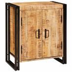 vidaXL Nachtkastje Bruin 38 x 33 x 58 cm Massief ruw mango, Huis en Inrichting, Minder dan 45 cm, Verzenden, Nieuw, 55 tot 70 cm
