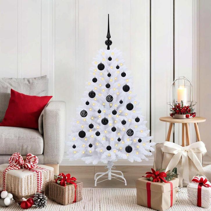 vidaXL Kunstmatige Inklapbare Kerstboom Wit 120 cm PVC en, Diversen, Kerst, Nieuw, Verzenden