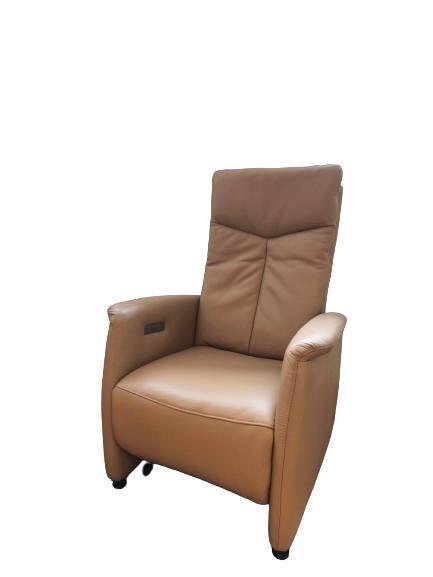 Sta- op en relax stoel uitgevoerd in vol leder ZGAN, Huis en Inrichting, Fauteuils, Minder dan 75 cm, Zo goed als nieuw, 50 tot 75 cm