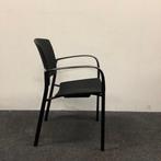 Tweedehands kantinestoel / stapelstoel, zwarte stoffering -, Huis en Inrichting, Gebruikt, Zwart, Ophalen of Verzenden, Eén