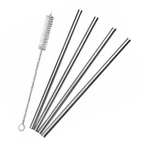 Fako Bijoux® - RVS Rietjes Set - 4 Herbruikbare Rietjes - 4, Huis en Inrichting, Keuken | Bestek, Verzenden