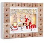 Adventskalender kerstman hout met LED (Kerst artikelen), Diversen, Kerst, Verzenden, Nieuw