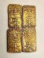 Japan. 4x Ni Shu Kin Manen 1860-1869 Edo Gold