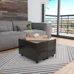 vidaXL Salontafel 60x60x35 cm bewerkt hout hoogglans zwart, Huis en Inrichting, Tafels | Salontafels, 50 tot 100 cm, Verzenden