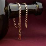 Gouden gourmet schakel armband | 19,5 cm, Sieraden, Tassen en Uiterlijk, Armbanden, Ophalen of Verzenden, Gebruikt, Overige kleuren