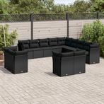 vidaXL 13-delige Loungeset met kussens poly rattan zwart, Tuin en Terras, Tuinsets en Loungesets, Verzenden, Nieuw, Rotan, Loungeset