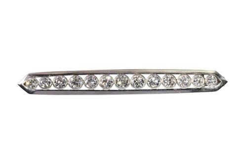 Broche Platina - 2.80ct. tw. Diamant (Natuurlijk) - Vintage, Sieraden, Tassen en Uiterlijk, Antieke sieraden