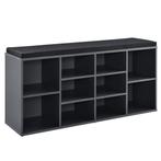 Schoenenkast 103x30x48 cm met zitkussen donkergrijs en zwart, Huis en Inrichting, Kasten | Schoenenkasten, Verzenden, Nieuw