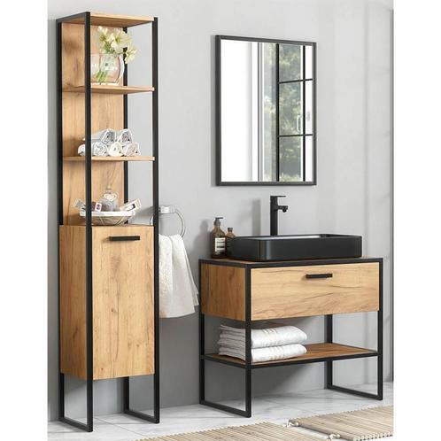 Badkamermeubel Retro Uni 90CM (Badkamermeubels), Huis en Inrichting, Badkamer | Badkamermeubels, Nieuw, Ophalen of Verzenden