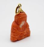 Sacraal medaillon Buddha, charme in 18-karaats geelgoud, Antiek en Kunst