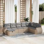 vidaXL 8-delige Loungeset met kussens poly rattan beige, Nieuw, 8 zitplaatsen, Loungeset, Verzenden