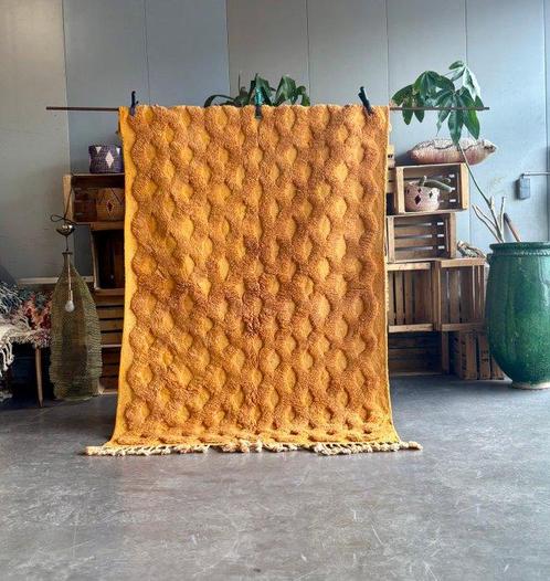 Oranje Marokkaanse wollen tapijt 150x230 cm - Vloerkleed -, Huis en Inrichting, Stoffering | Tapijten en Kleden