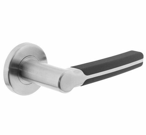 Intersteel Deurkruk / Deurklink Elegant Fusion op stalen, Doe-het-zelf en Verbouw, Hang- en Sluitwerk, Nieuw, Ophalen of Verzenden