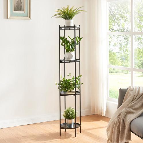 [en.casa] Plantenstandaard Tuusula 134x25 cm zwart, Tuin en Terras, Bloembakken en Plantenbakken, Nieuw, Verzenden
