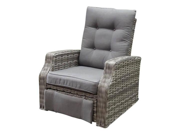 Kreta lounge tuinstoel verstelbaar en draaibaar grijs, Tuin en Terras, Tuinstoelen, Nieuw, Wicker, Ophalen of Verzenden