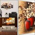 Schilderij bloemen - handgeschilderd 150x70 modern, abstract