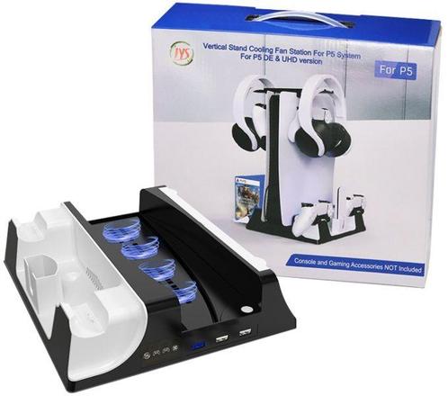 JYS Vertical Stand Cooling Fan Station for PS5-Standaard, Spelcomputers en Games, Spelcomputers | Sony PlayStation Consoles | Accessoires