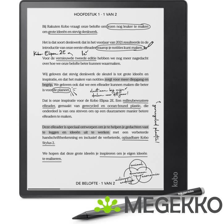 Kobo Elipsa 2E e-reader zwart, Computers en Software, Windows Tablets, Nieuw, Verzenden