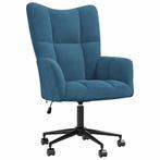 Blauwe Fluwelen Relaxfauteuil | OP = OP | 59% Korting, Minder dan 75 cm, Nieuw, Ophalen of Verzenden, Elegant