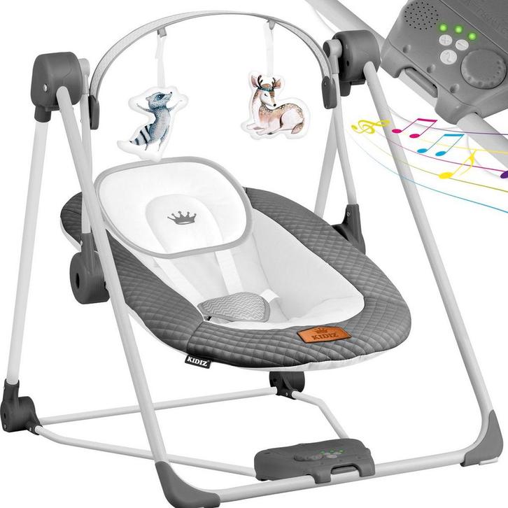 Wipstoel - Babyschommel - Baby Swing -  max 9kg - Antraciet, Kinderen en Baby's, Wipstoeltjes, Zo goed als nieuw, Verzenden