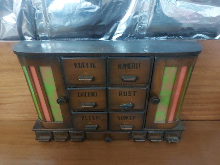 Kast - Eik - Art Deco Specerijen kast, Antiek en Kunst, Kunst | Designobjecten