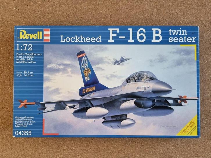 Revell 04355 Lockheed F-16 B twin seater 1:72 NL + BE Decals, Hobby en Vrije tijd, Modelbouw | Vliegtuigen en Helikopters, Revell