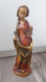 J. Kreutz - Snijwerk, farbige Holzfigur - Heilige Katharina