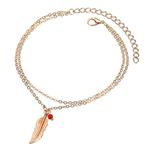 Fako Bijoux® - Enkelbandje - Enkelsieraad - Veertje Duo -, Verzenden, Nieuw