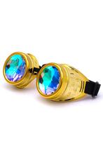 Goggles Steampunk Bril Goud Montuur Caleidoscoop Glazen Goud, Kleding | Dames, Ophalen of Verzenden, Nieuw, Carnaval