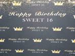 Sweet 16 thema verjaardag Fotobooth doek 3x2m huren Actie, Ophalen, Nieuw, Verjaardag