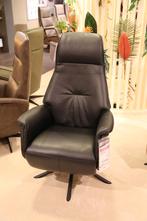 Melezza draaifauteuil Large Leder Black - Weber, Huis en Inrichting, Fauteuils, Ophalen, Nieuw, Leer, Modern