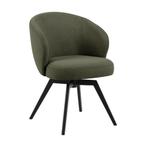 *WOONWINKEL* Draaibare Eetkamerstoel Groen Ronde Rug, Huis en Inrichting, Stoelen, Verzenden, Nieuw, Stof