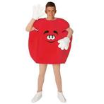 Rood M&M kostuum, Verzenden, Nieuw, Feestartikel
