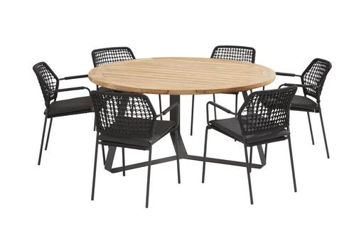 Taste by 4 Seasons Barista eetset antraciet met Basso tafel, Tuin en Terras, Tuinsets en Loungesets, Ophalen of Verzenden
