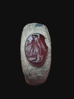 Oud-Romeins Brons, Stunning Winged Cupid Intaglio Seal Ring