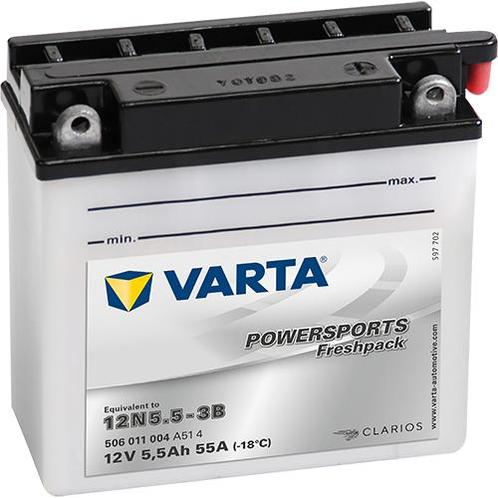 Varta Powersports Freshpack 12N5.5-3B accu | 506 011 004 |, Auto-onderdelen, Accu's en Toebehoren, Ophalen of Verzenden