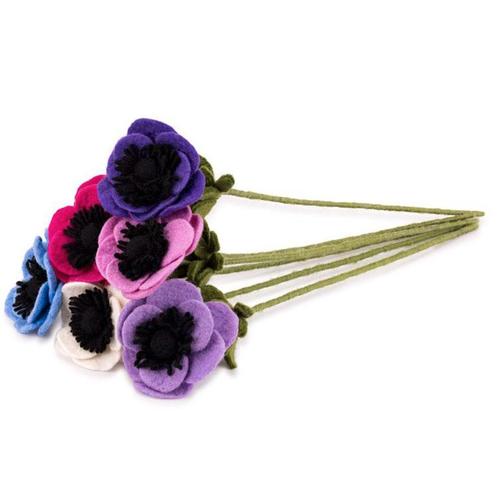 Bloemen Wolvilt - Anemoon Assorti - Set 6 stuks - Lila/Wit/B, Kinderen en Baby's, Kinderkamer | Inrichting en Decoratie, Nieuw