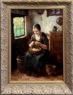 Andries v.d Berg 1852-1944 - Aardappelschilster, Antiek en Kunst, Kunst | Schilderijen | Klassiek