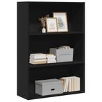 vidaXL Boekenkast 80x30x114 cm bewerkt hout zwart, Huis en Inrichting, Kasten | Boekenkasten, Minder dan 50 cm, Verzenden, 75 cm of meer