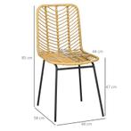 TRUUSK HOMCOM Esszimmerstuhl 2er-Set  Küchenstuhl mit Rücken, Huis en Inrichting, Stoelen, Verzenden, Nieuw