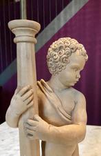 Figuur - Putto alla Colonna reggiLume - 51 cm - Hout, IJzer, Antiek en Kunst