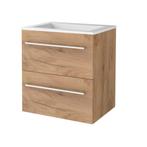 Badmeubelset BWS Salt 60x46cm Met Grepen 2 Lades Met, Ophalen of Verzenden, Nieuw, Chroom, Bad